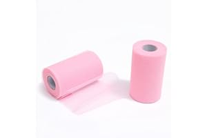 ZADAWERK® Tul - 15 cm x 45 m - rosa - 1 rollo - para coser y hacer manualidades - decoración - lazo de regalo - tutú