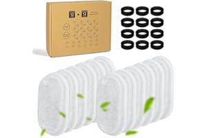 USHOP Confezione da 24 ​Filtri Fontanella per Gatti,sistema di filtrazione tripla con ​Filtro a Carbone e ​Filtro a Schiuma​,compatibile con Filtro per Fontana da 2L a 3.2L per gatti e cani