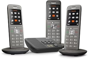 Gigaset CL660A Trio - Teléfono fijo inalámbrico - Contestador automático - 3 auriculares - Gris antracita - [Versión francesa]