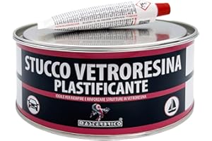 LASAV Stucco e vetroresina Barca 750 ml, Stucco vetroresina per carrozzeria riempitivo bicomponente rinforzato, catalizzatore incluso
