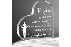 Namalu Regalo per Papà Idea Regalo per la Festa del Papà Targa Acrilica Papà Regalo di Compleanno Pensiero per Papà da Figli Targa con Scritta Grazie per Essere un Pezzo Importante della Mia Vita