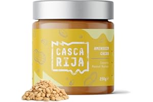 CASCA RIJA: Crema de Cacahuete Crujiente 250g | 99,8% Cacahuetes Tostados + 0,01% Canela Molida + 0,01% Jengibre en Polvo | 100% Natural y Cremosa Con Trozos de Cacahuetes Tostados, Vegan