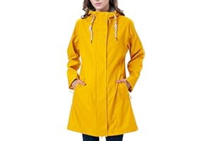 EnduaReve Regenmantel Damen Übergangsjacke PU Wasserdicht Frauen Regenjacke Lang Parka Regenparka mit Kapuze Outdoor
