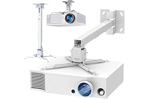 ABIS BEYOND FUTURE ABIS Universal Wall/Ceiling Projector Mount - 15° Tilt, Flexible Installation - 43-65 cm Stand, Holds 15kg - Adjustable Head Hanging Kit for Home & Office