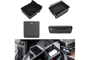 ‎SHOWEV ShowEv Tesla Model 3 Model Y Mittelkonsole Organizer Armlehne Aufbewahrungsbox Armlehne Versteckte Aufbewahrungsbox Armaturenbrett Sonnenbrillenhalter für Tesla Model 3 Y Zubehör (Schwarz,4 PCS)