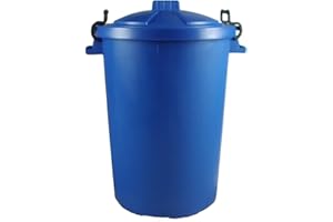 ONLINEDISCOUNTSTORE 80L/85L - Blue - Litre Plastic Colour Bin Garden Rubbish Waste Dustbin