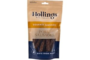 Hollings Pork Sausages Dog Treats, Delicious, Nutritious Air Dried Chews for Adult Dogs, 100% Gluten Free & Made with 100% Natural Ingredients (1kg)