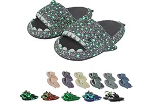 CHAGOO Galaxy Shark Slides Glow in the Dark, Zapatillas Shark Cloud para mujer y hombre, zapatillas fluorescentes con suela gruesa de verano para hombre y mujer