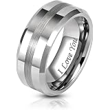 Moneekar Jewels I LOVE YOU Tungsten Rings for Men Women and Couple: 