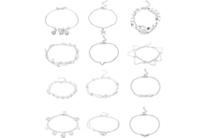 JeweBella Bracelet de Cheville Femme Bohème Réglable Chaîne de Cheville Argent Or Bracelet Cheville pour Femmes et Filles Bijoux de Pied de Plage