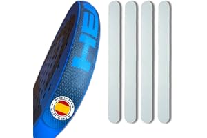 DROCODO 【Pack 4】 Nuevo Protector Pala Padel Transparente sin Marcas, Resistente y Rugoso, Accesorios de pádel, Ligero y de fácil sustitución, 35mm x 370mm, Funda Pala Padel, Protección Esencial