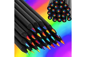 Kunoli Rainbow Pencils, 24 Pack 7 Color in 1 Colouring Pencils, Art Supplies Drawing Colored Pencil, Christmas Presents Gifts for Kids Girls Boys Adults Teenagers Children on Birthday