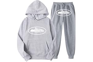 AZVFLY Traje de Jogging Chándal Traje Deportivo Jogger Fitness Ropa de Calle Hombre Corteiz Chándal Traje de Jogging Hombre Mujer Traje Deportivo 2 Piezas Sudadera con Capucha Pantalones