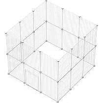 Doe-het-zelf Box Voor Kleine Dieren - Draagbare Metalen Huisdierbox Met Deur En Tuinhek