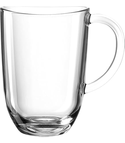 Set 12 Tazze E Piattini In Vetro Leonardo Napoli – Lavabili In Lavastoviglie, 380 Ml, Per Caffellatte E Tè, Impilabili, Design Basic