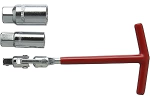 Neilsen CT3063 3-Piece 3/8" Drive Spark Plug Socket Set – 16mm & 21mm Sockets with T-Handle & Universal Joint for Cars, Trucks, Motorcycles, Lawn Mowers, and Outdoor Power Equipment