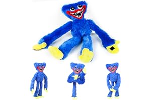 ariel-gxr Huggy-Wuggy Plushies Toy, bule Plush Doll with Kissy Missy Smiling Monster Horror Plush Monster Toy for Kids Game Fan