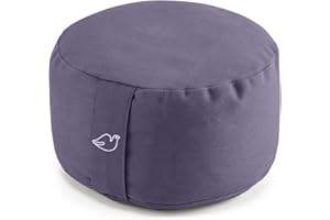 Blue Dove Yoga Round Yoga Cushion 30 x 15 cms Meditation Cushion Made From Organic Cotton and Filled with Buckwheat Hulls GOTS Certified Zafu Floor Cushion with Washable Cover