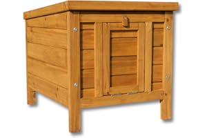 Wiltec Katzenhaus 420 x 515 x 430 mm aus Fichtenholz, Kleintierhaus Kaninchenstall mit Dach aufklappbar, Bitumeneindichtung, Tierstall für Garten/Balkon