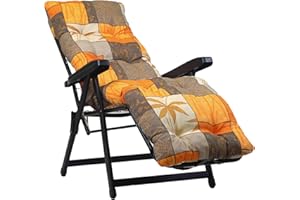 TECNOCUCI Cuscino Imbottito per Sdraio con poggiapiedi (160x45cmx10cm) - 100% Made in Italy - Ricambio Cuscino Ideale per Sdraio da Giardino