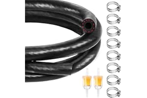 Nadisean 15 Pezzi Kit Tubo Benzina 6mm, 2 Metri Tubo Gasolio, Multiuso Tubo Carburante, Tubo del Carburante, Linea Gas Carburante con 2 Filtri Carburante 12 Fascette Stringitubo per trattori moto