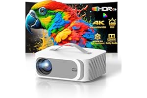 Videoprojecteur 4K【App Intégrée/1600 ANSI/Auto Focus/Keystone】 Dolby Audio 1080P Natif Projecteur Video, avec HDMI eARC, WiFi6, Bluetooth Lisowod Retroprojecteur Portable pour Home Cinéma