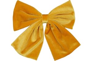 Ling & Bai Women Girls 8 Inch Large Velvet Hair Bows Clip Big Hair Bow Alligator Barrettes for Kids Teens (Yellow)