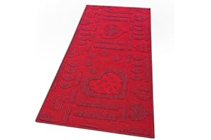 emmevi Tappeto Cucina Antiscivolo Cuori 3D Lavabile Moderno Varie Misure MOD.Clelia Dis.A 57X170 Bordeaux