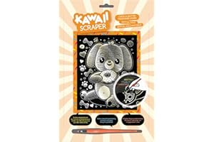 MAMMUT 8261622 - Artfoil, Kratzbild, Tiermotiv, KAWAII Hund, gold, Komplettset mit Kratzbild, Kratzmesser und Anleitung, Scraper, Scratch, glänzend, Kratzset für Kinder ab 8 Jahre