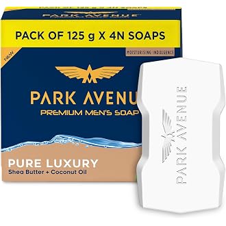 Park Avenue Premium Men’s Soaps for Bath – Pure Luxury | 125g (Pack of 4)