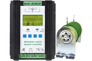 IXART 2800W Wind Solar Hybrid Laderegler, 12V/24V MPPT Laderegler, für 1200W Wind & 1600W Solarpanel System, mit Booster und Dump Load Funktion,12V