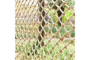 BZPOVB Jute Hemp Rope Nets for Safety and Decorative,Rope Ladder for Kids and Pet,Versatile Rope Net,Tree House Climbing Child Safety Stair Balcony Railing Prote(Size:1.5mx2m(4.9x6.5ft),Color:Diamond Mesh)