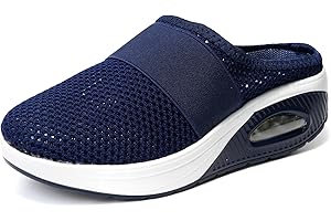 JOMIX Ortopedyczne buty damskie, buty zdrowotne, sandały, na lato, miękki obcas na koturnie, z zapięciem na rzepy, antypoślizgowe buty domowe