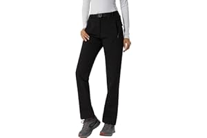 YUSHOW Pantalon Ski Femme Hiver Imperméable Pantalon de Randonnée Softshell Chaud Doublé Coupe Vent Polaire Pantalon de Montagne Escalade Snowboard Trekking