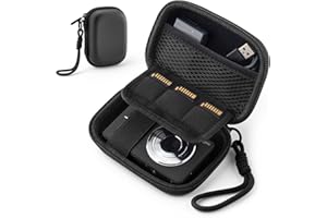 TYSORETY Camera Case for Digital Camera CAMKORY DC403 FHD 1080P/ Kodak PIXPRO FZ55/ FZ45, Small Travel Compact Camera Holder with Mesh Pocket for Accessories SD Card (Black)