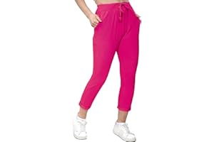 Love My Fashions® Womens Athletic Italian Active Yoga Trouser Pants Ladies Elasticated Drawstring Waist Open Ankle Sportswear Stretchy Cotton Summer Pajama Jogging Bottoms with Pockets Plus Size