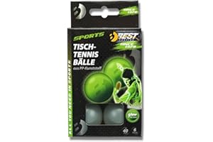 ‎BEST SPORTING BEST SPORTING Tischtennis-Bälle Glow In The Dark 6 STK I 1 Stern Qualität I Indoor & Outdoor Set I 40mm Durchmesser I Ping Pong Bälle I Tischtennis Zubehör
