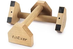 ‎ANEXER AnExer Liegestützgriffe Holz Parallettes Handstand Griffe für Calisthenics, Rutschfeste Push up Bars Joint-Friendly Push Up Griffe, Calisthenics Griffe for Festigkeit Ausbildung Yoga