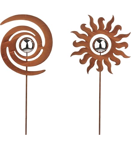 CRISTALICA Gartenspirale Aus Glas – Mundgeblasen, 40 Cm Hoch, Rot-orange, Mit Stab, Frostsicher