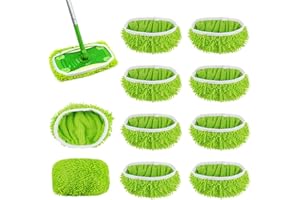 SUEVUT 10 Stück für Swiffer Bodentücher Tücher Mikrofaser Set,25,4x11,5cm Wiederverwendbar für Swiffer Sweeper Mop Bodenwischer Nass Trocken Wischmopp Bezug, für die Reinigung von Hartböden, Holzböden