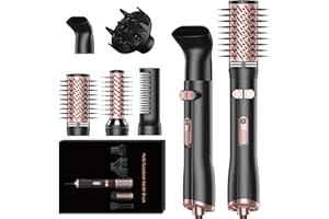 ‎MOGAWAVE Hairstyle 5 In 1 Airstyler Mit 1000W Rotierend Warmluftbürste, Föhnbürste, Rundbürstenföhn, Air Curler, Stylingbürsten, Multistyler Haar Styler FÜR Glätten, Trocknen, Volumen, Locken