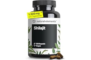 ‎NATURAL ELEMENTS natural elements Mumijo Shilajit Kapseln – hochdosiert 1300mg pro Tagesdosis – 120 Kapseln Shilajit Original aus dem Himalaya – vegan, ohne unnötige Zusätze – in Deutschland produziert & laborgeprüft