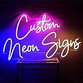 Segorts Personalised Neon Light Sign Custom Remote LED Light Neon Signs with Name Logo for Wall Neon Decor Customised Birthda