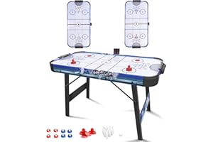 HLC Air Hockey Table Foldable 4FT/4.5FT Powered Electronic Hockey Game Table with Shuffleboard,Bowling Indoor with All Accessories for Adults and Kids