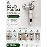 Lotus Water Siliphos Duş Filtresi, Kire&ccedil; &Ouml;nleyici Filtre, Batarya Altı Kire&ccedil; Koruma Mod&uuml;l&uuml;, Banyo Duş Sistemi i&ccedil;in Kolay Mont
