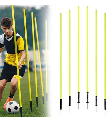 Visiodirect Piquet de Slalom Extra-Souple, Coloris Jaune - Dimensions : 55 cm. Diamètre : 30 mm