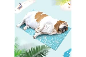 PAWTASY Dog Cooling Mat Durable Pet Cool Mat for Dogs, Non Toxic Gel Pressure Activated Self Cooling Pad for Large Dogs, Ice Blanket Keep Dog Cool in Summer 100 x 60cm XL