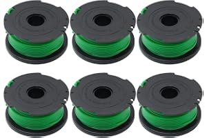 Hoypeyfiy 6 Pack A6482 Trimmer Spool Lines, Green Strimmer Spools, Replacement for Black Decker String Trimmer Strimmer GL703