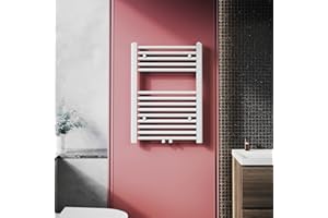 ELEGANT Badheizkörper Handtuchheizkörper 700 x 500 mm weiß Handtuchheizkörper klein für Badheizkörper vertikal Handtuchwärmer Handtuchhalter heizung mit mittelanschluss