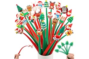 PGPBW 30 Stück Weihnachtsstifte 2025, Lustige Squishy Kugelschreiber mit Cartoon-Motiven, Mitgebsel Weihnachten Kinder, Gastgeschenke, Adventskalender Füllung, Partygeschenke